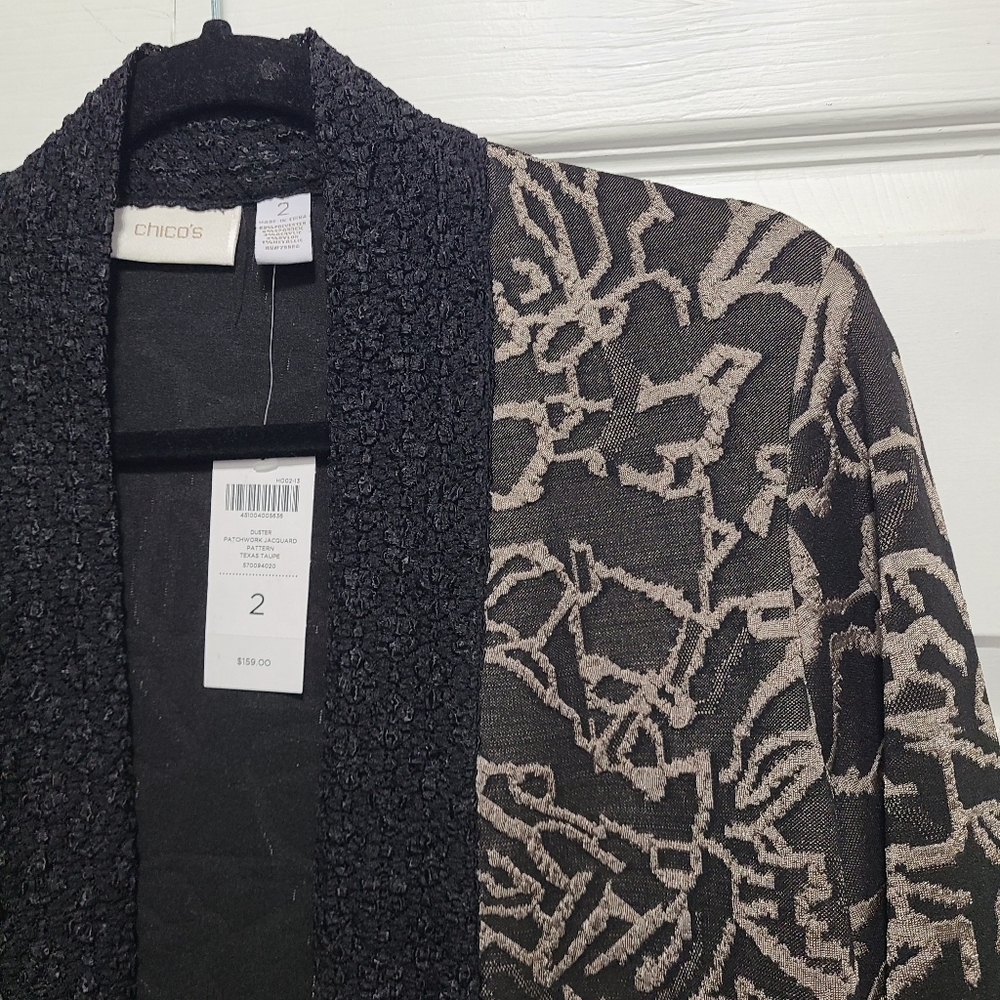 CHICOS DUSTER PATCHWORK JACQUARD PATTERN TEXAS TA… - image 11